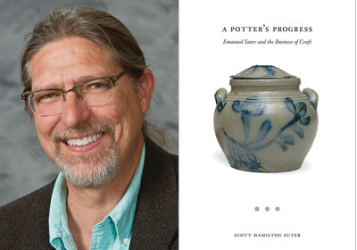 A photo of Dr. Scott Suter with book cover