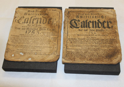 German language almanacs from 1753 and 1794