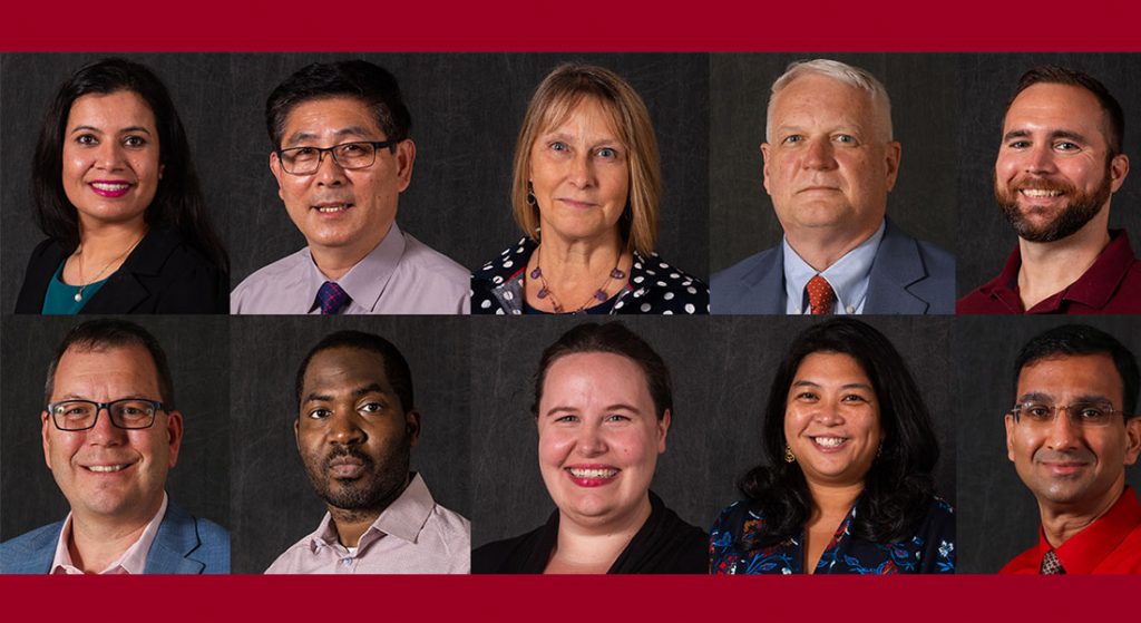 Headshots of 10 new faculty members for the 2021-2022 academic year