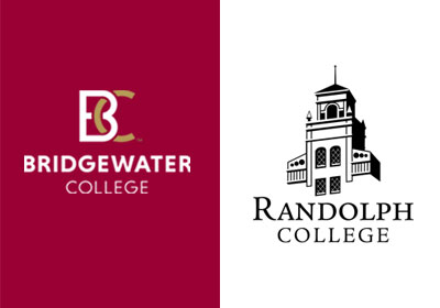 Bridgewater College logo on left, Randolph College logo on right