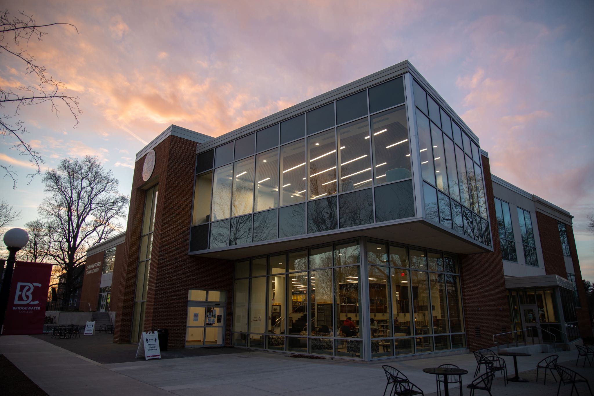 Forrer Learning Commons at sunset
