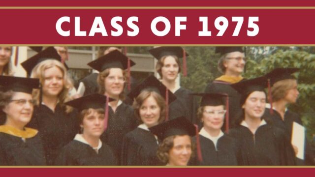 Members of the Class of 1975 at commencement