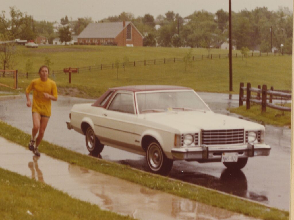 Polaroid of Jerry Crouse Running in the CROP Hunger Walk_1979