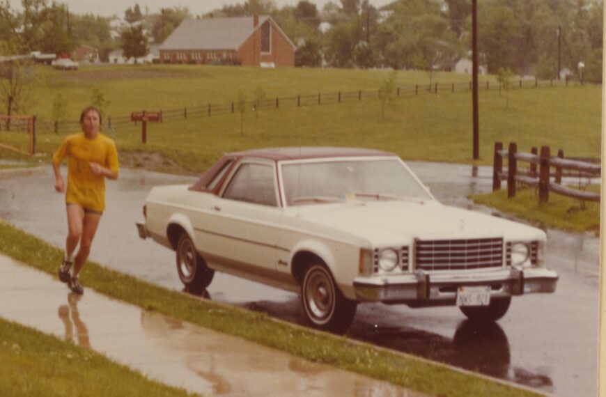 Polaroid of Jerry Crouse Running in the CROP Hunger Walk_1979