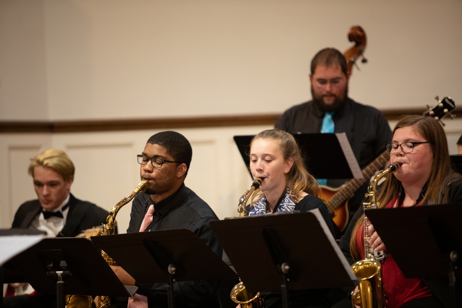 homecoming_concert_06 Three saxophone players focus on their music