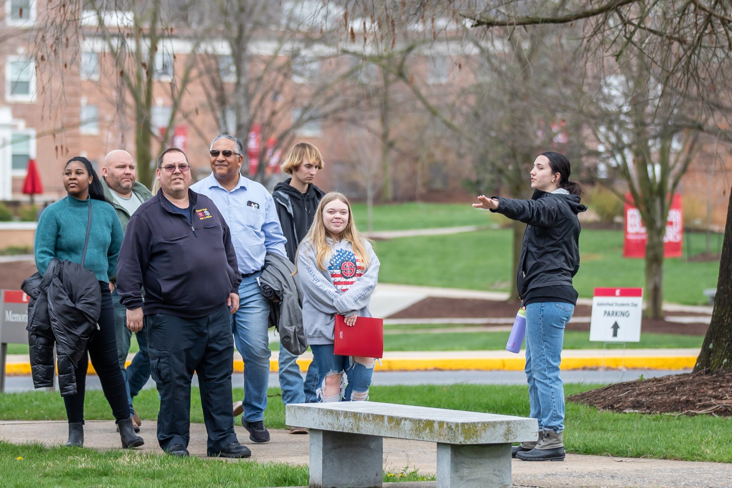 Prospective students and parents take a tour of campus