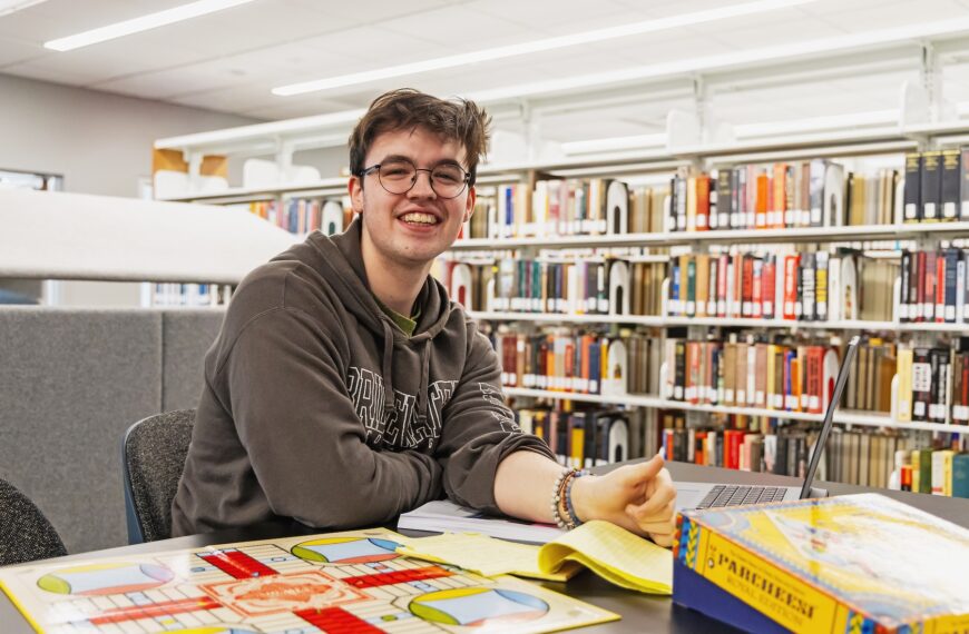 Tony Lucy with Parcheesi game